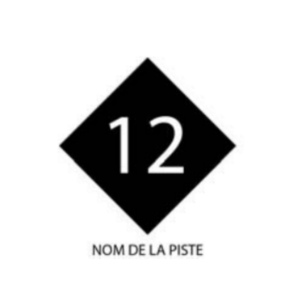 Panneau losange Dibond VTT Très difficile LOS-DIB-235